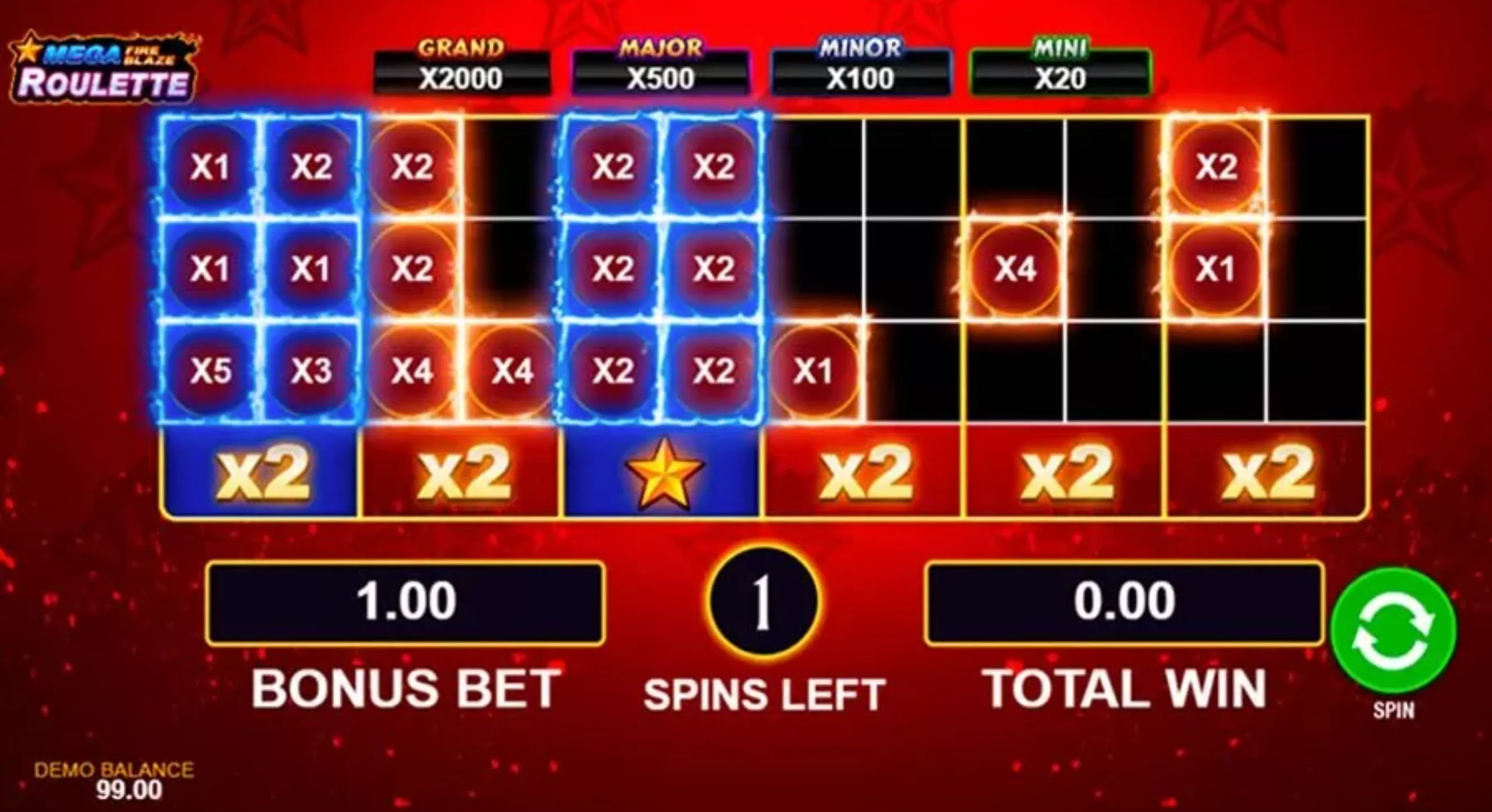 Mega Fire Blaze roulette demo